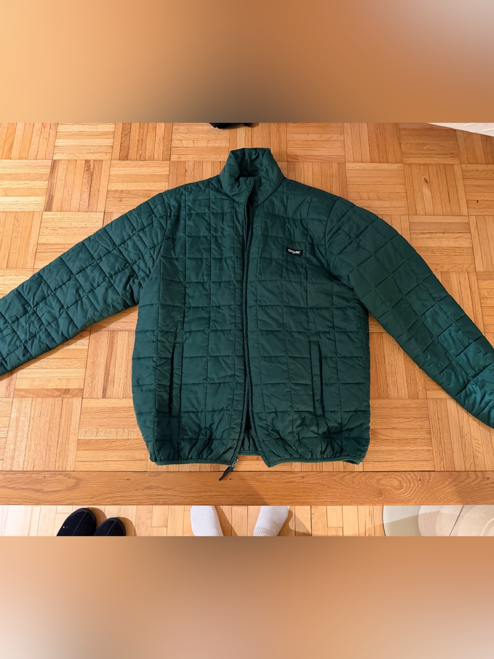 OnlyNY Quilted Forest Green Puffer Jacket